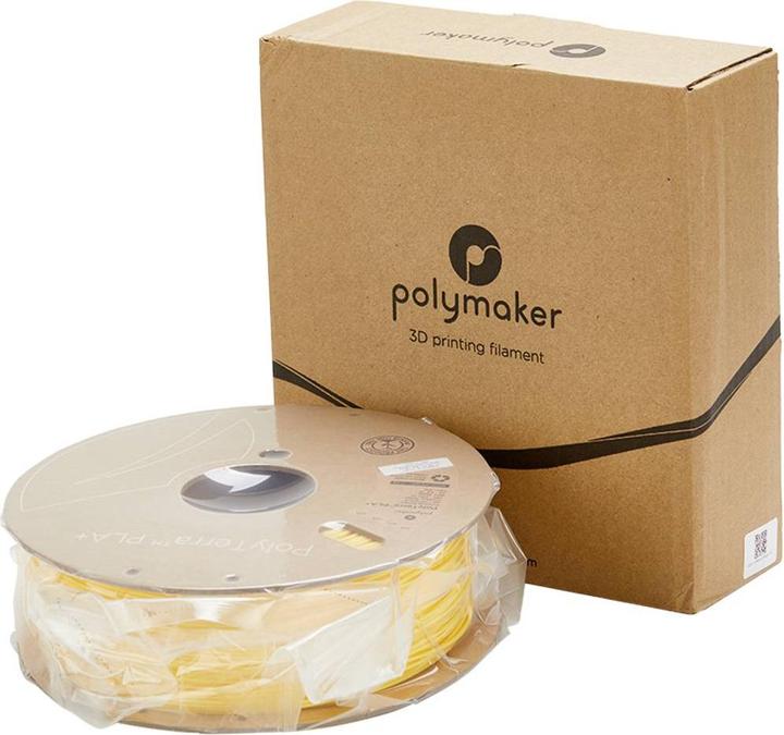 Actual product image Polymaker PolyTerra PLA+ Yellow 1.75mm 1kg (PLA+, 1.75 mm, 1000 g, Yellow)