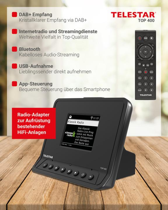 Produktbild Telestar Top 400 (DAB+, Internetradio, Bluetooth, WLAN)