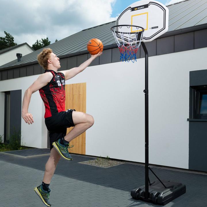Immagine prodotto Gymrex Basketballkorb mit Ständer Basketballanlage wetterfest Korbanlage 190-260cm