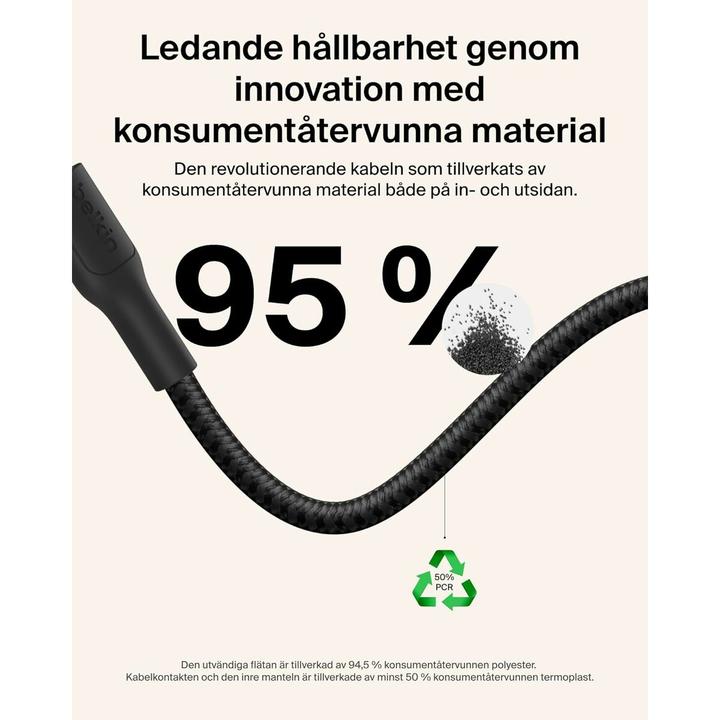 Produktbild Belkin USB-C/USB-C Gaming Kabel 2m gefl. Switch 2 ENA008hq2MBK (2 m, USB 2.0)