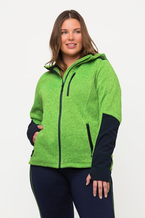 Produktbild Ulla Popken Fleecejacke, Reflektordruck, Kapuze, Daumenloch (50, 52)