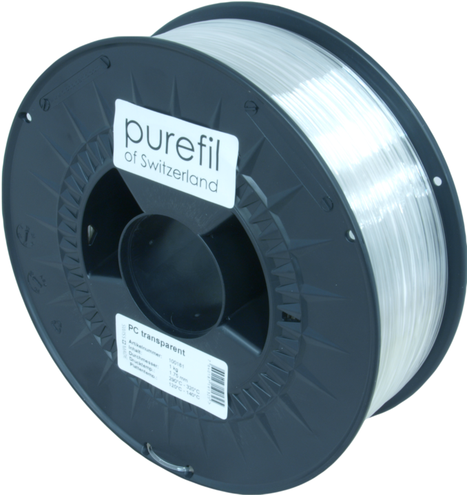 Actual product image Purefil Filament (PC, 1.75 mm, 1000 g, Transparent)