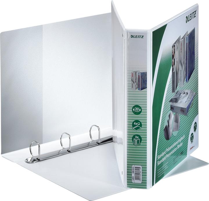 Produktbild Leitz 6 Präsentationsringbücher 4-Ringe weiss 5,0 cm DIN A4 (A4, 50 mm, 6 Stück)