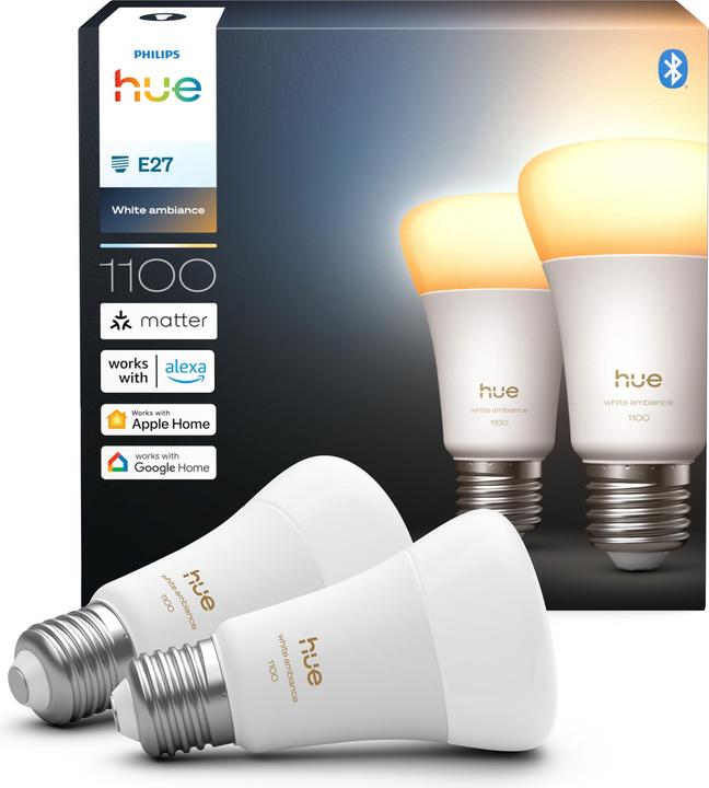 Image du produit Philips Hue A60 - A60 pre - 1100 - 2-pak (E27, 8.10 W, 1100 lm, 2 x, D)