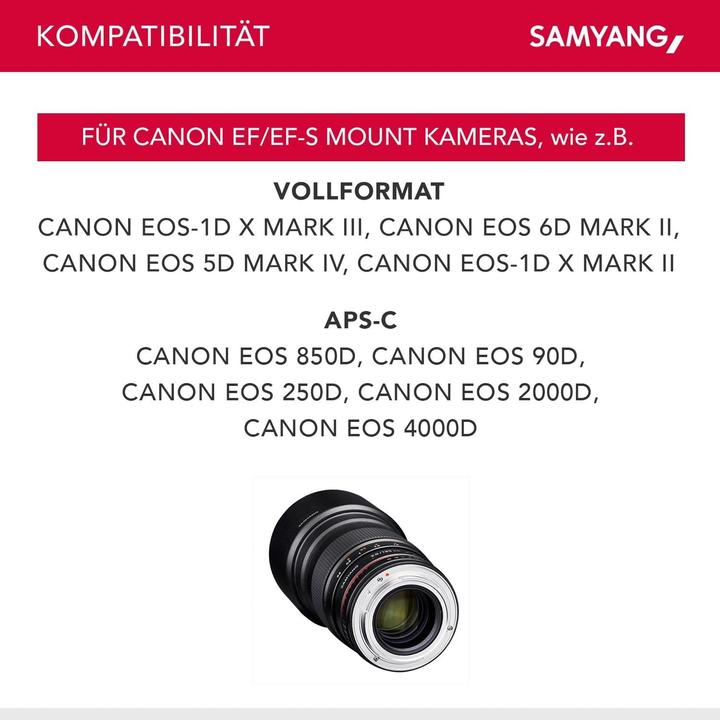 Produktbild Samyang 135mm f/2 - f/22 ED UMC - Canon EF (Canon EF, Vollformat)