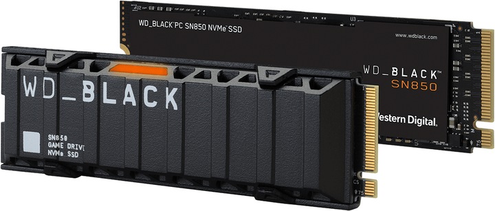 Actual product image WD Black SN850 with heatsink (1000 GB, M.2 2280)