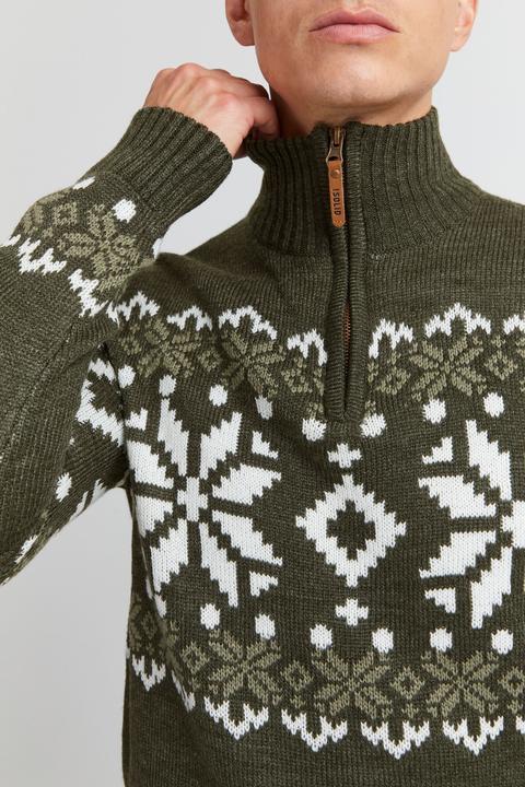 Actual product image Solid Norwin Men's Jumper Chunky Knit Pullover Troyer (XL)