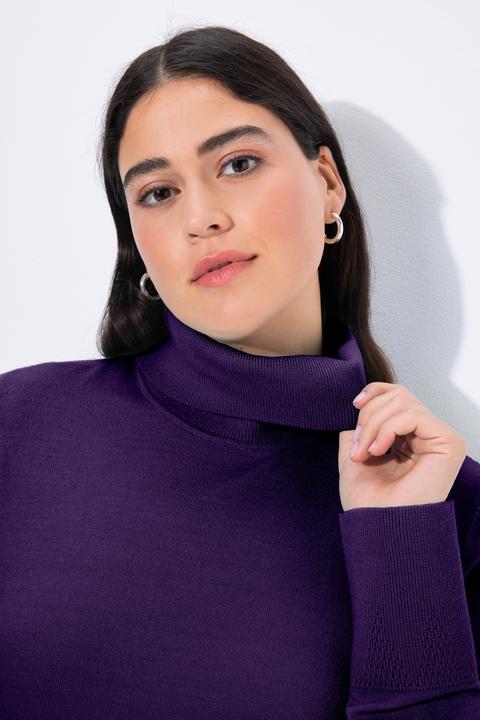 Produktbild Ulla Popken Rollkragenpullover, breite Rippbündchen, Langarm (42, 44)