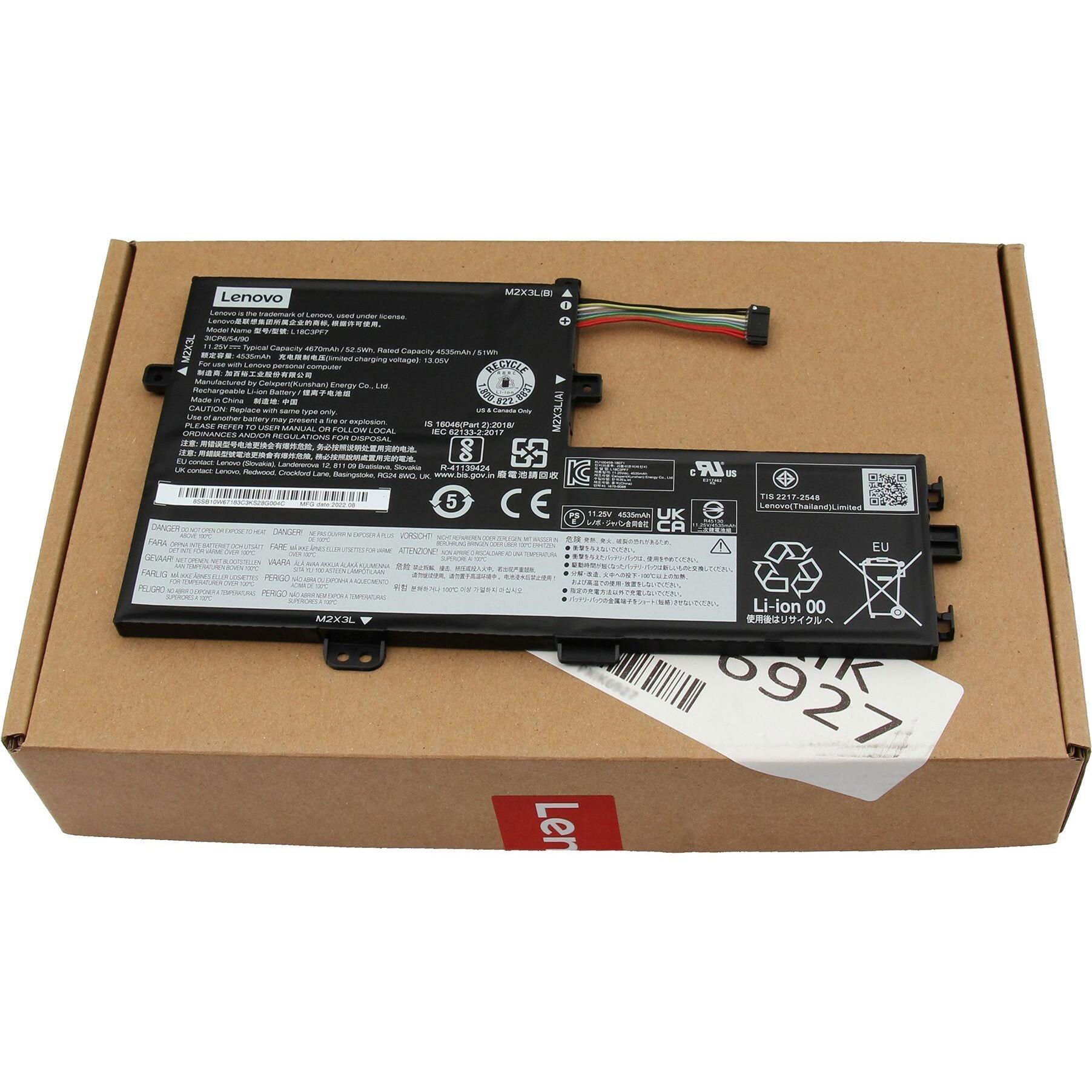 Lenovo L18M3PF7 (3 Zellen, 4670 mAh), Notebook Akku