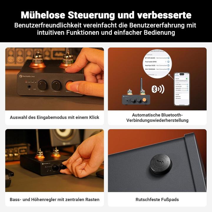 Produktbild Fosi Audio GR40 Röhren-DAC – Kopfhörer & Preamp – USB/Opt/Koax (USB-DAC, aptX, Bluetooth)