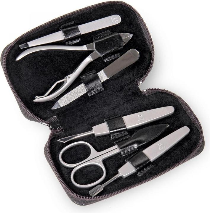 Actual product image Sacher TR100R.0104 - 6-piece manicure case Manicure set black leather