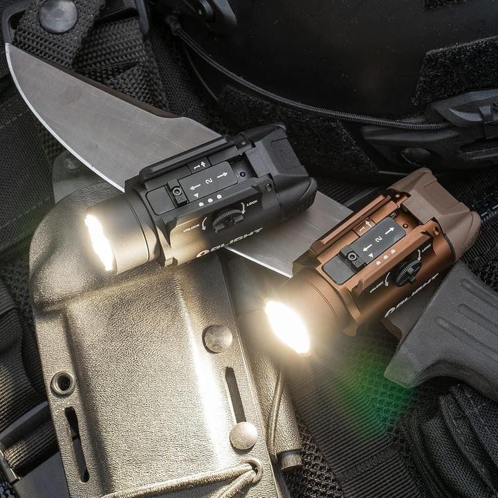 Actual product image Olight Tactical Flashlight, 1500 Lumen, Rechargeable, Two Lighting Modes, Rail Compatible (1500 lm)