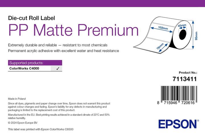 Actual product image Epson Pp Matte Label Prem Die-Cut (102 mm)