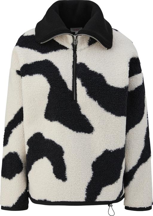 Produktbild s.Oliver Sweatshirt Gemusterter Teddyplüsch-Troyer (44)