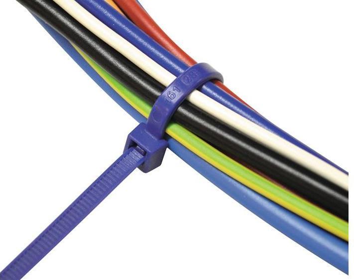 Actual product image BRW Cable ties 280 x 4.5 blue (Plastic cable ties, 280 mm, 100 pcs.)