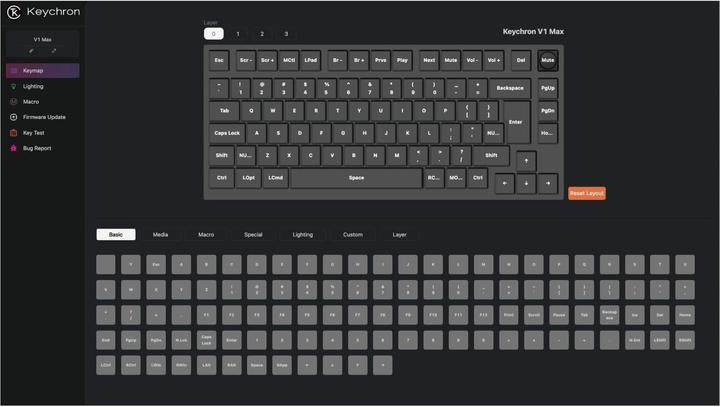 Actual product image Keychron Gaming-Tastatur V1 Max Black Red Switch (CH, Cable, Wireless)