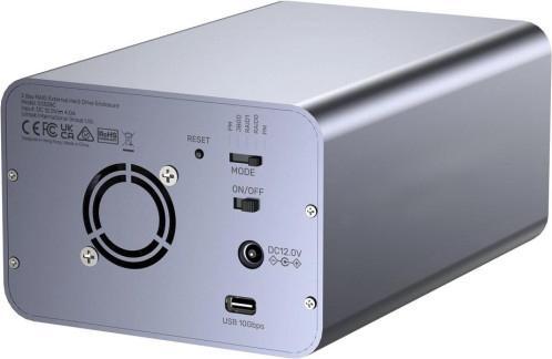 Générique Boîtier externe USB-C 10Gbps RAID 2 baies pour disque SATA 3,5 HDD / 2,5 SSD (2.5", 3.5")