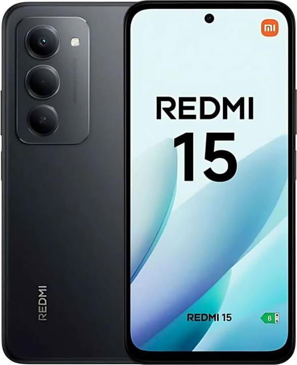 Actual product image Xiaomi Redmi 15 4G (128 GB, Midnight Black, 6.90", Hybrid Dual SIM)