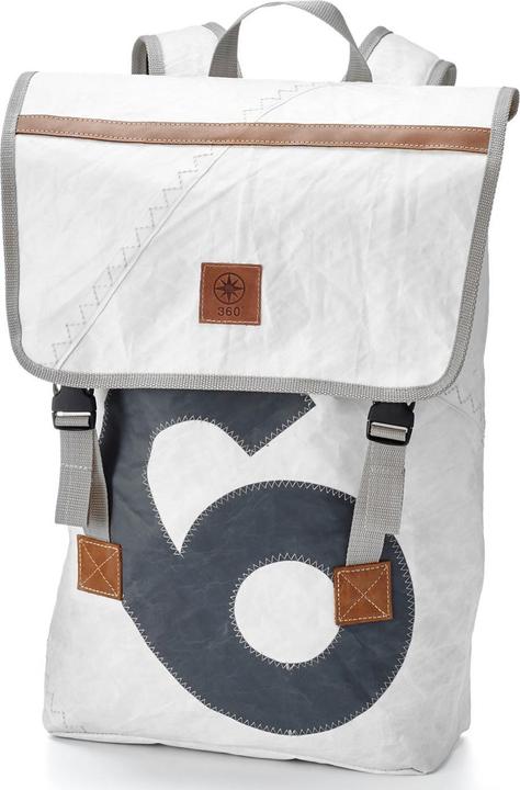Actual product image 360Grad Landgang Rucksack Segeltuch weiss mit Zahl grau (20 l)