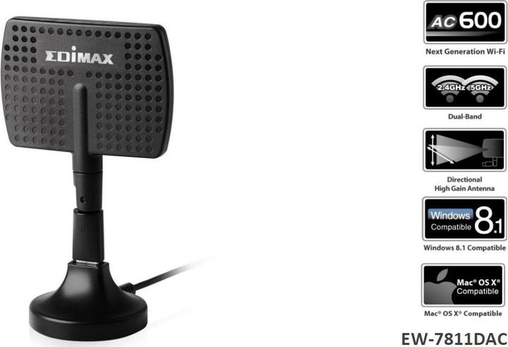 Image du produit edimax EW-7811DAC : Adaptateur USB 2.0 AC600 (USB)