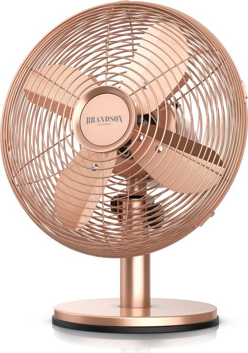 Brandson Tischventilator Retro Design, Oszillation, Neigbar, Metallgehäuse, Lüfter 30W, 28 cm Ø, 3 Stufen (50 dB)