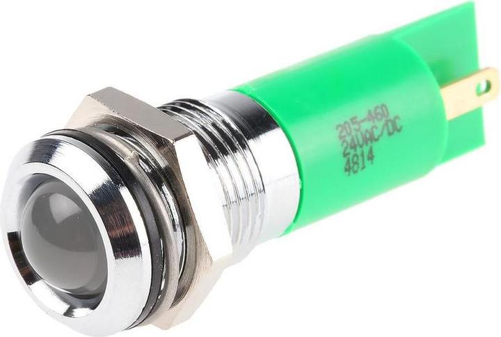 Produktbild RS PRO LED vorst 14mm chrom 24VAC/DC HC grün