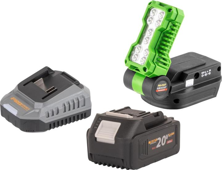 Produktbild Procraft LL20bb Akku LED Strahler 20 V 500 lm + 1x Akku 4,0 Ah + Ladegerät (500 lm)