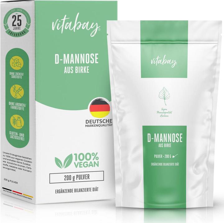 Actual product image Vitabay D-Mannose Pulver vegan 200 g (1 Piece, 200 g)