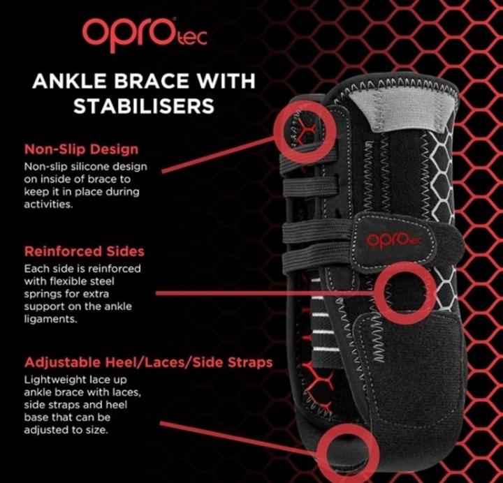 Actual product image Opro Ankle Brace with Bilateral Stablilizer BLK-XL (XL)