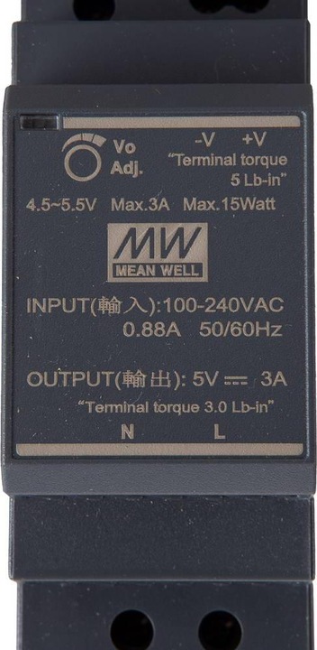 Produktbild MeanWell DIN-Schienenmontage Single Output 1-Phase Leistung: 30W