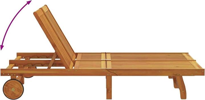 Produktbild VidaXL Doppel-Sonnenliege mit Rädern und Kissen aus stabilem Akazienholz (125 cm)