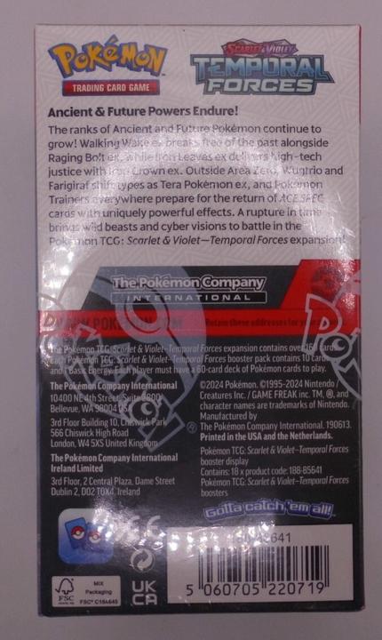 Productafbeelding Pokémon Pokemon TCG: Scarlet & Violet Temporal Forces - Half Booster Box (18packs) (Engels, Booster display)