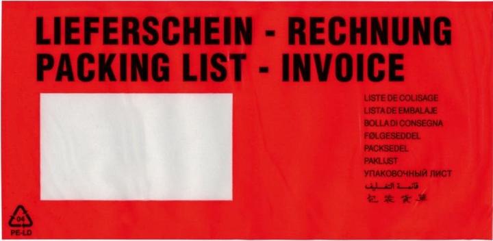 Produktbild Transpak Trans-pak Dokumententaschen Premium 240 x 110 mm rot DIN lang (1000 Stück)
