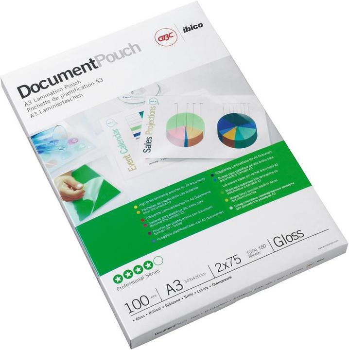 Produktbild GBC Laminierfolien in Premiumqualität (A3, 100 Stück, 175 µm)