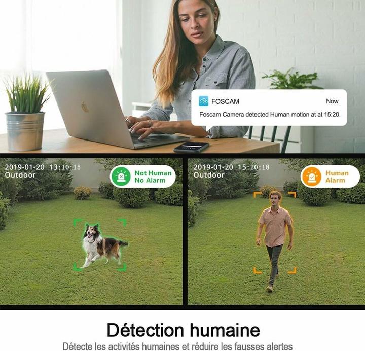 Image du produit Foscam SD2X Caméra de surveillance blanche (Extérieur, 1080p Full HD, WLAN AC/LAN, zoom optique 18x) (1920 x 1080 Pixels)