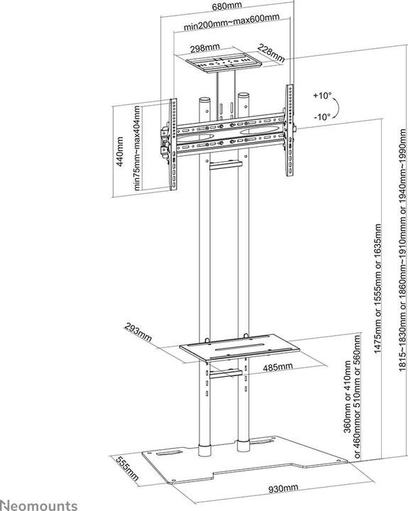 Actual product image Neomounts Stovas floor PLASMA-M1700ES 32" - 70" (70", 50 kg)
