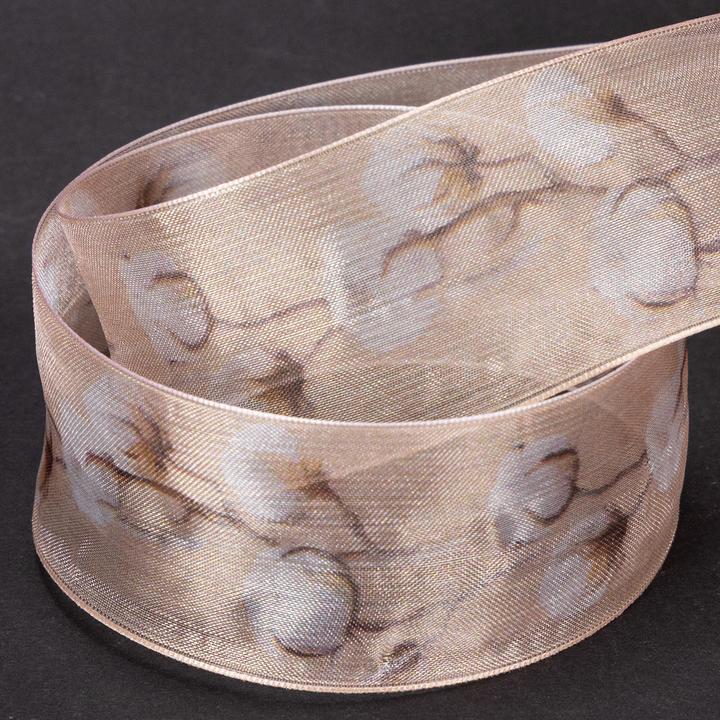 Produktbild Viana band mit Baumwollblüten für Dekoration und Geschenkverpackung