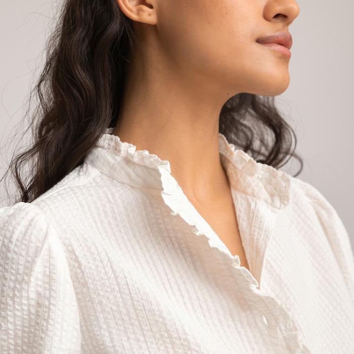 Image du produit La Redoute Collections Blouse à manches longues avec col à volants (32)
