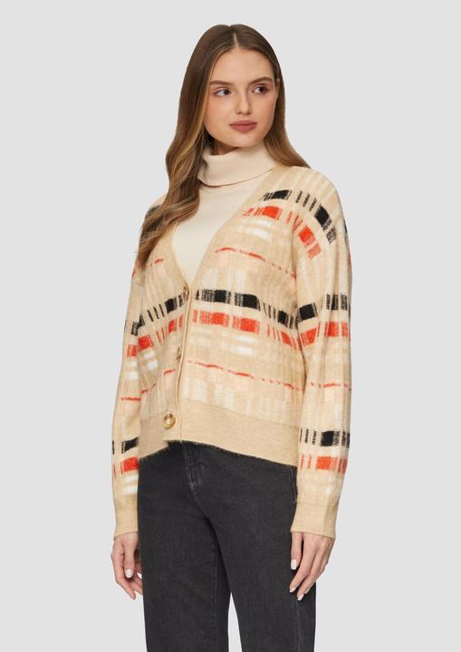 Produktbild S.Oliver Strickjacke Strickjacke mit Rippbündchen und Knopfleiste (42)