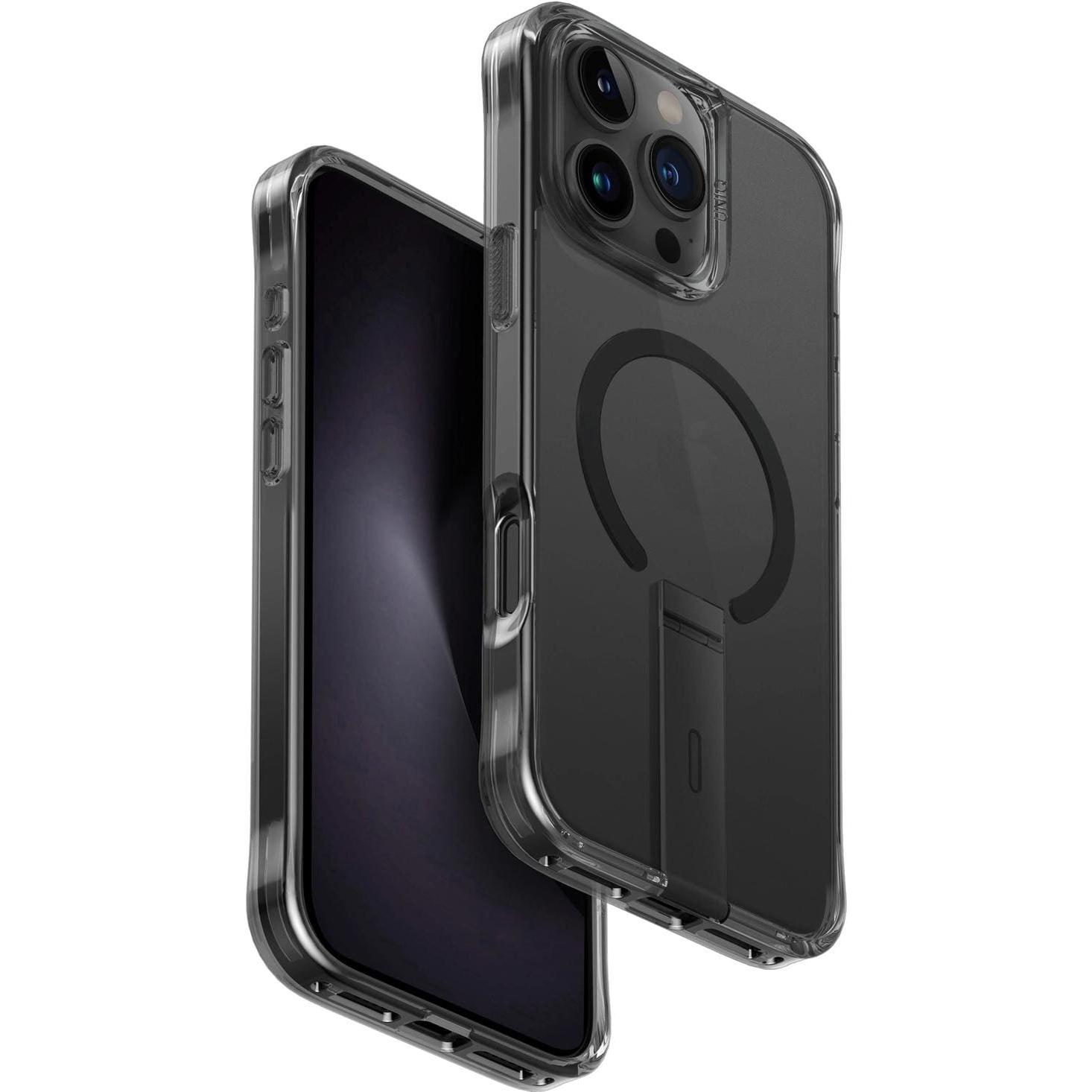 Thumbnail - Uniq etui Eleva with Vertica Stand iPhone 16 Pro 6.3" czarny/carbon black (Apple iPhone 16 Pro), Smartphone Hülle, Schwa...