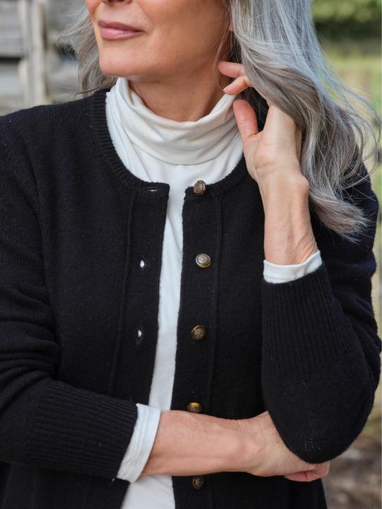 Produktbild Woolovers Strickjacke Rundhalsausschnitt Schafwolle (M)