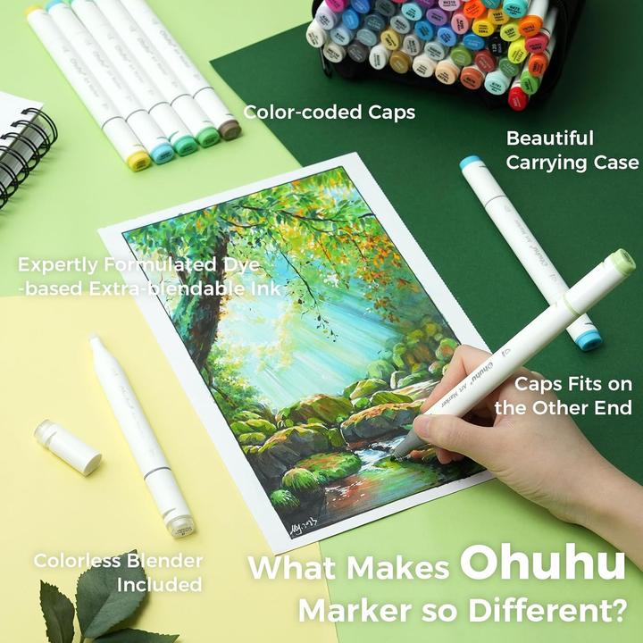 Produktbild Ohuhu Kunstmarker (Mehrfarbig, 6 mm, 60 x)