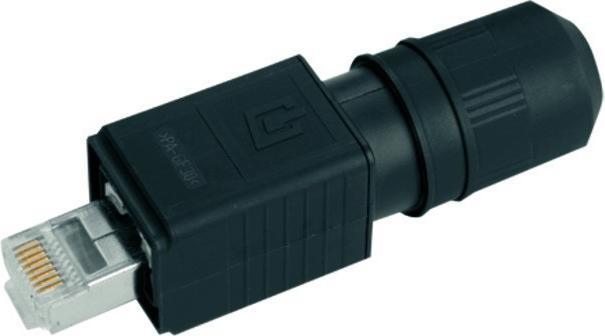 Actual product image Telegärtner RJ45 connector set Variant 4 Plug, straight Pole: 8P8C J80026A0014 Black J80026A0014 1 pc. (CAT6)