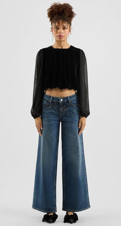 Produktbild s.Oliver Jeans Catie/Mid Rise/Wide Leg/mit Schmucksteinen (30, 34)