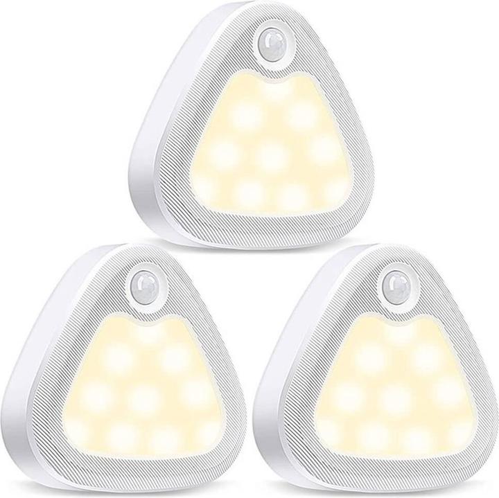 Actual product image Cover-Discount Set of 3 LED light with sensor Triangle