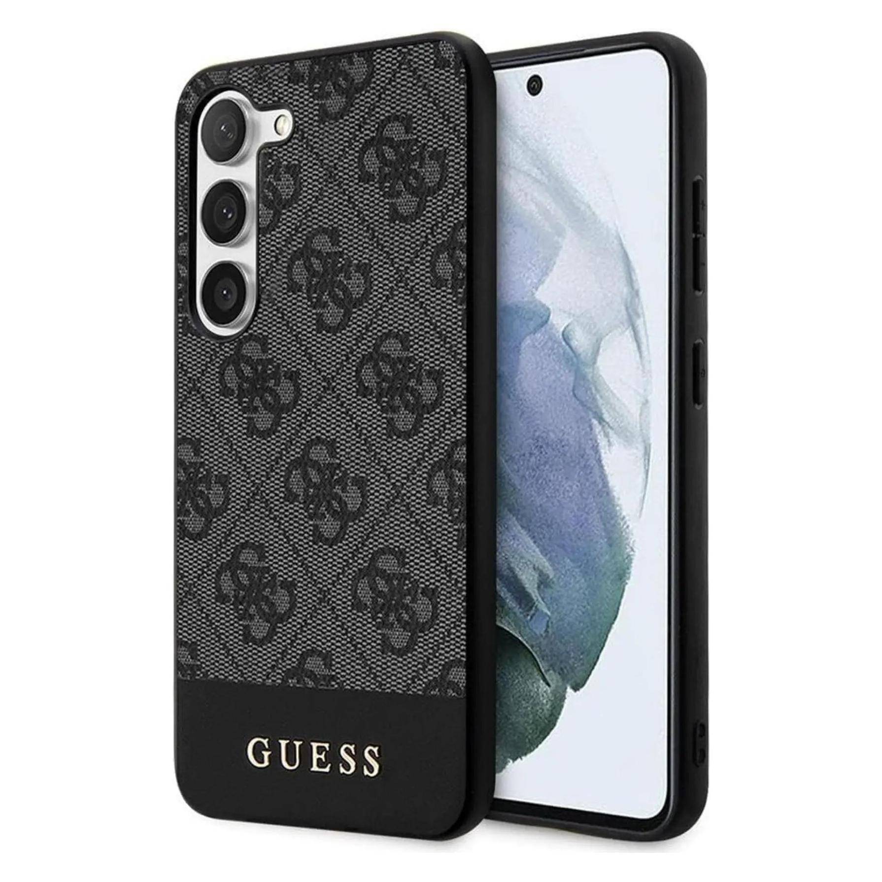 Guess Tasche Für S24+ S926 GUHCS24MG4GLGR Hardcase 4G Stripe Collection Schwarz (Samsung Galaxy S24+), Smartphone Hülle, Schwarz