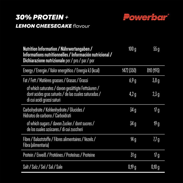 Nutritional values and ingredients Powerbar ProteinPlus Bar (15 x 55g) (15 pcs., 825 g)