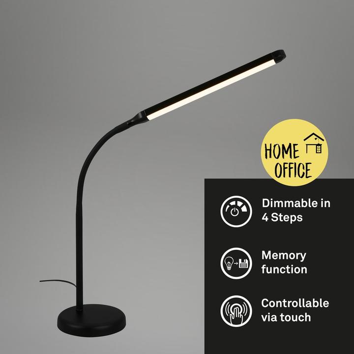 Image du produit Briloner Lampe de table LED, noir, 1xLED platine/6W (600 lm)