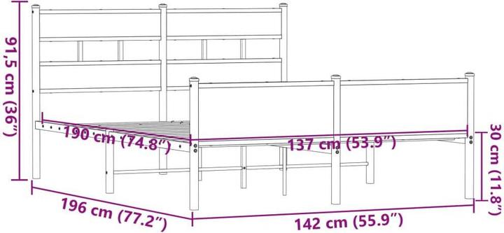 Image du produit vidaXL Bettgestell (137 x 190 cm)