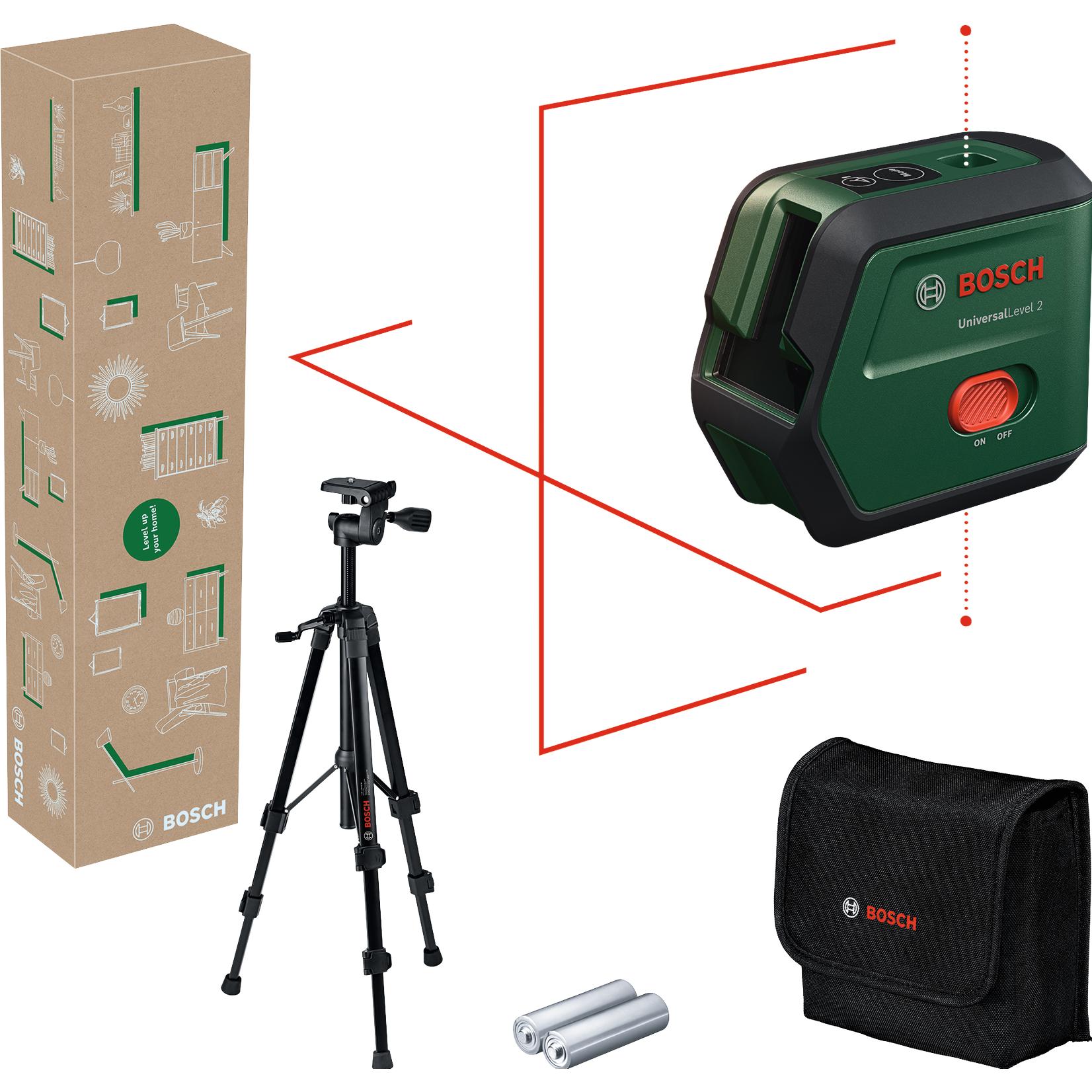 Bosch Hausgeräte, Laser lineare, Bosch Kreuzlinienlaser UniversalLevel 2 UNI Set